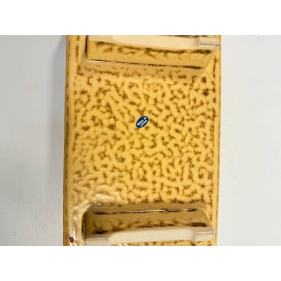 Footed Ikebana Dish Planter Japanese Drip Glaze Mid Century MCM Atomic Retro - Picture 14 of 16